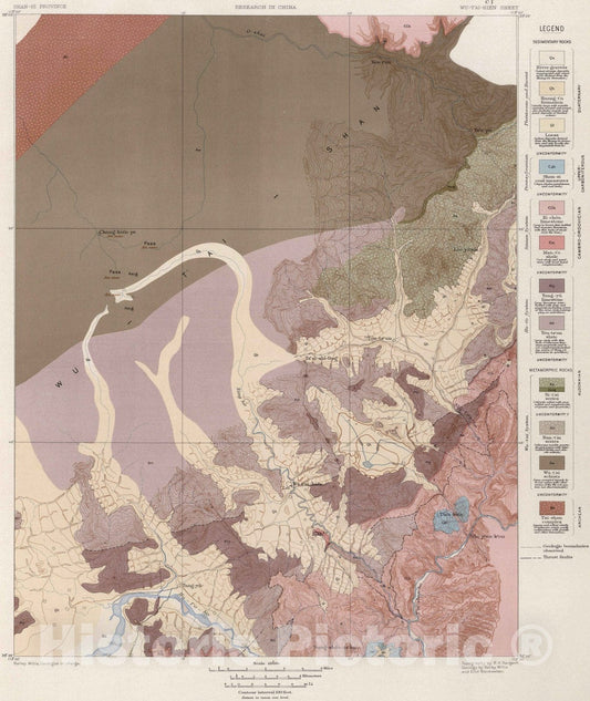 Historic Map : China, 1906 C-I. Wu-Tai Hien Sheet. , Vintage Wall Art