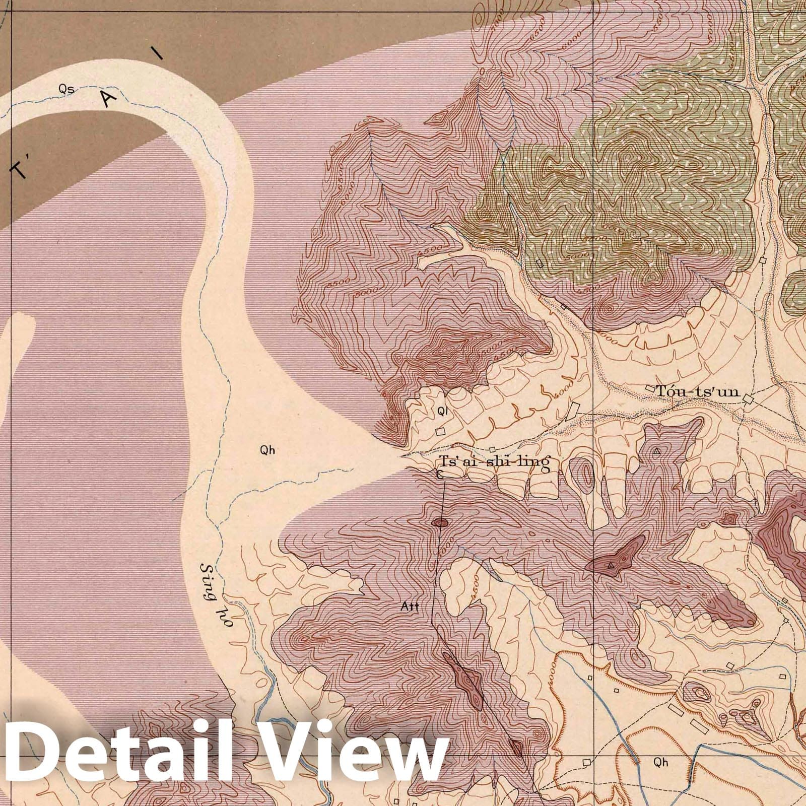 Wu-Tai Hien, China - Geologic Map, 1906 - Historical Map Print