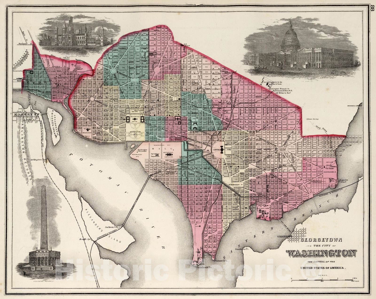 Historic Map : 1873 Washington D.C. - Vintage Wall Art