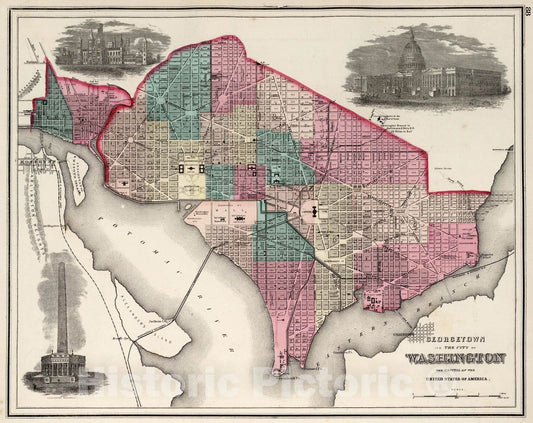 Historic Map : 1873 Washington D.C. - Vintage Wall Art