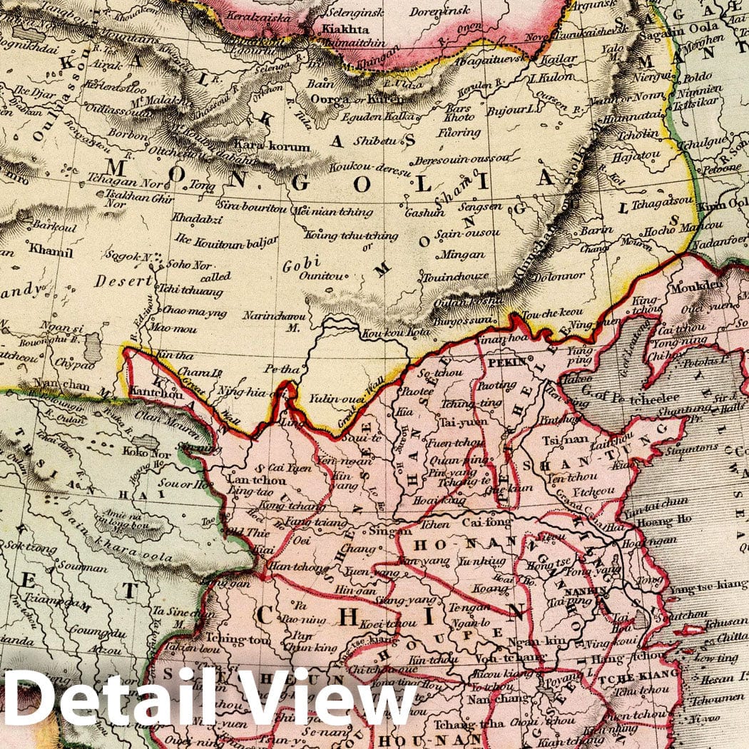 China and Japan - River Map, 1832 - Historical Map Print