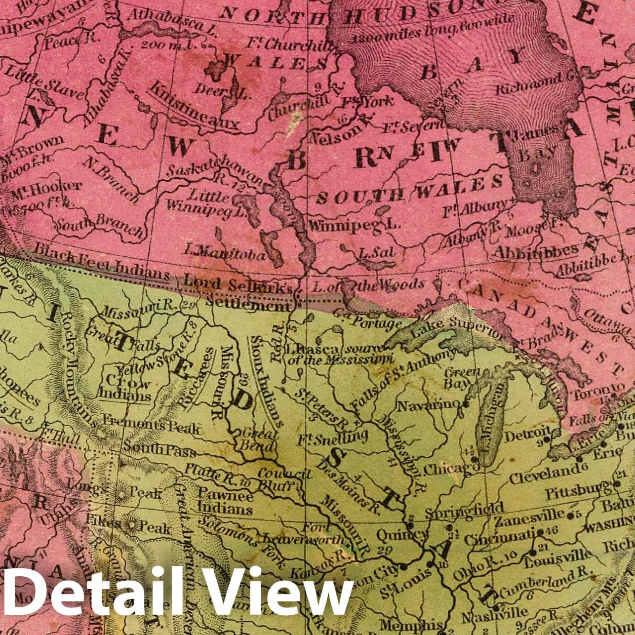North America, 1847 - Historical Map Print