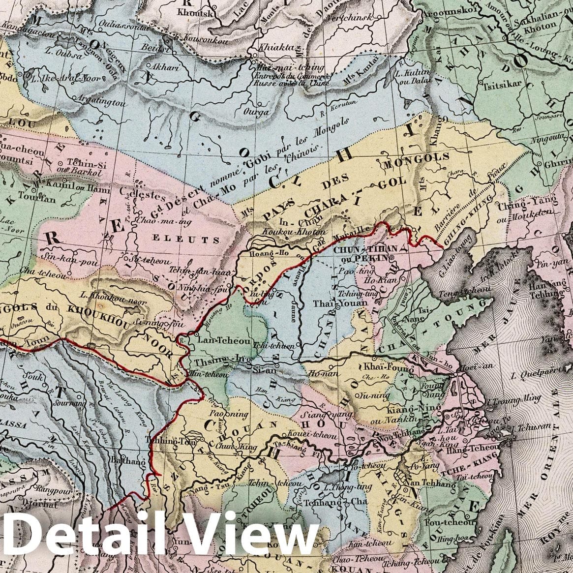 China, Japan, and Tibet, 1852 - Hand-Colored Historical Map Print