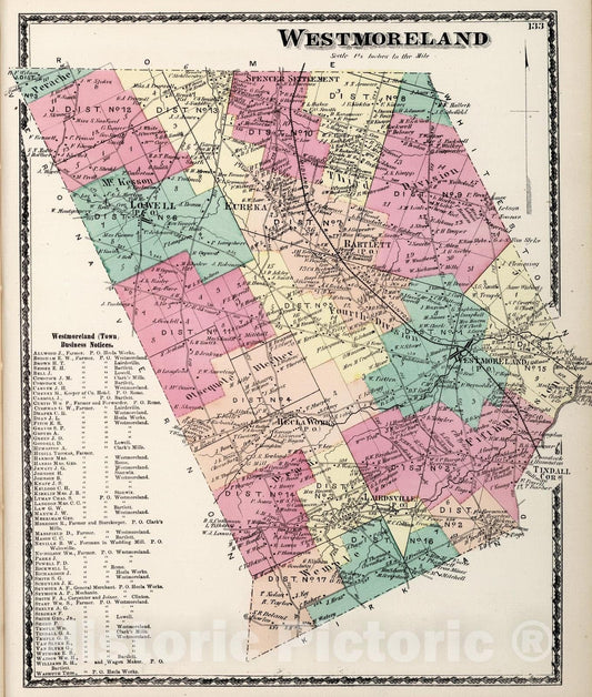 Westmoreland, Oneida County, New York - Property Map, 1874