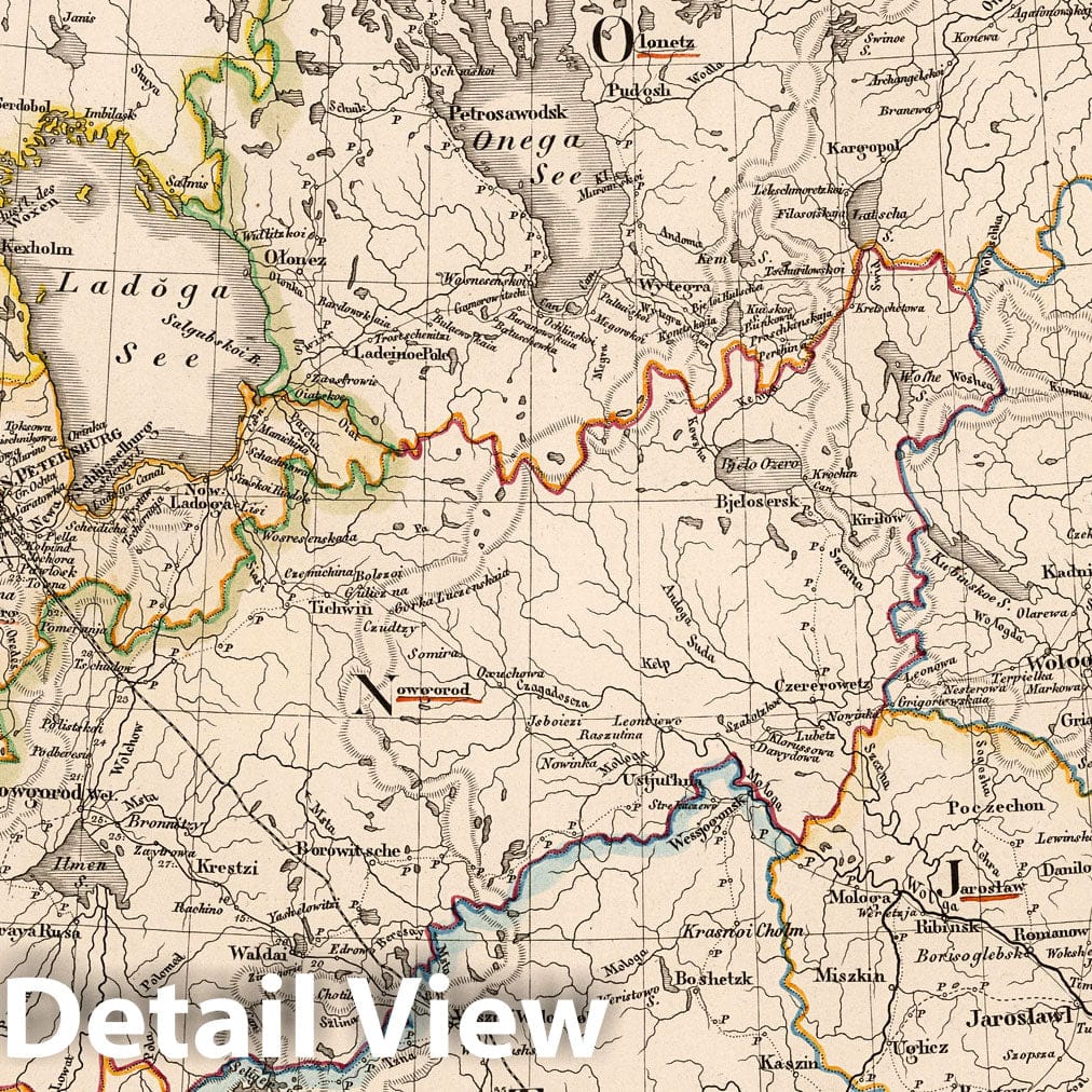 Russia in Europe, 1852 - Stieler's Hand-Atlas Map Print