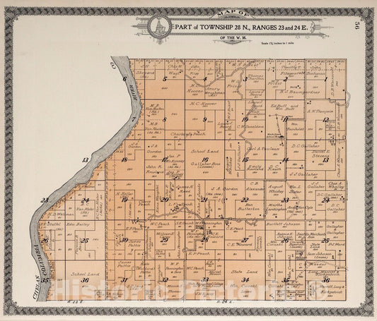 Township 28 N., Douglas County, Washington - Property Map, 1915