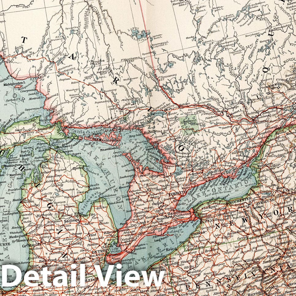 Northeastern United States and Southeastern Canada Railroad Map, 1900