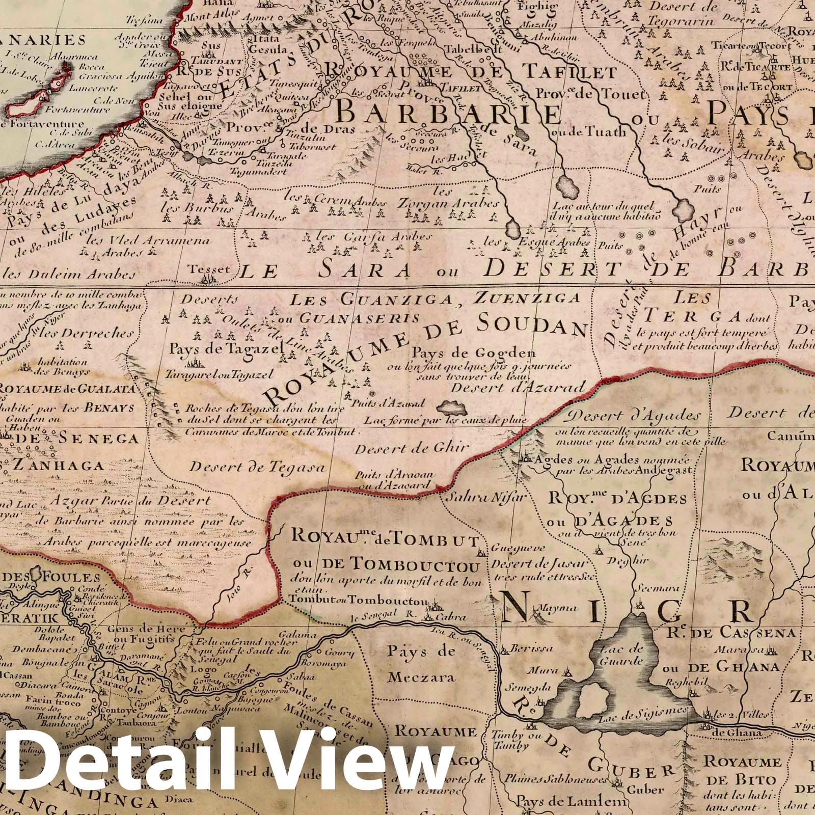 Barbary, Nubia, and Guinea - River Map, 1745 - Historical Map Reproduction