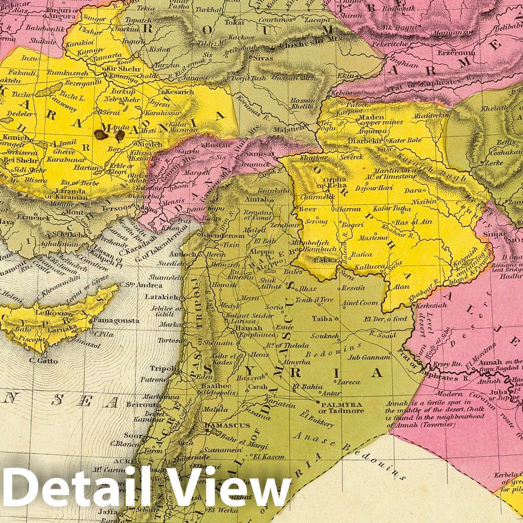 Turkey in Asia, 1846 - Historical Map Print