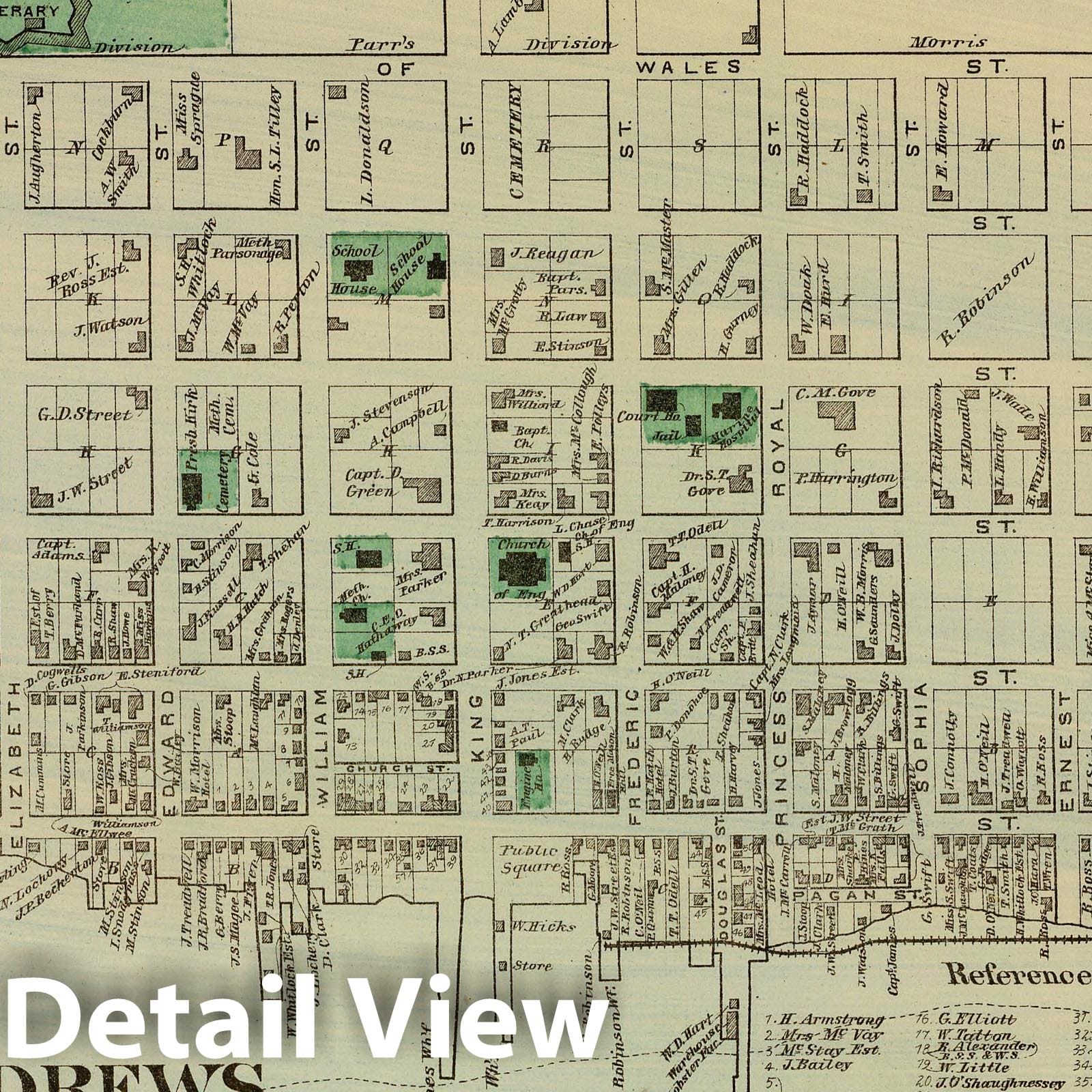 Saint Andrews, New Brunswick - Railroad Map, 1878