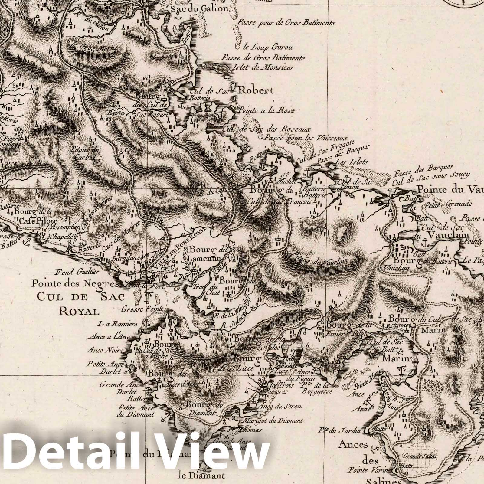 Martinique, 1762 - Historical Map Print
