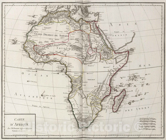 Historic Map : 1802 XXVII. Carte d'Afrique. - Vintage Wall Art