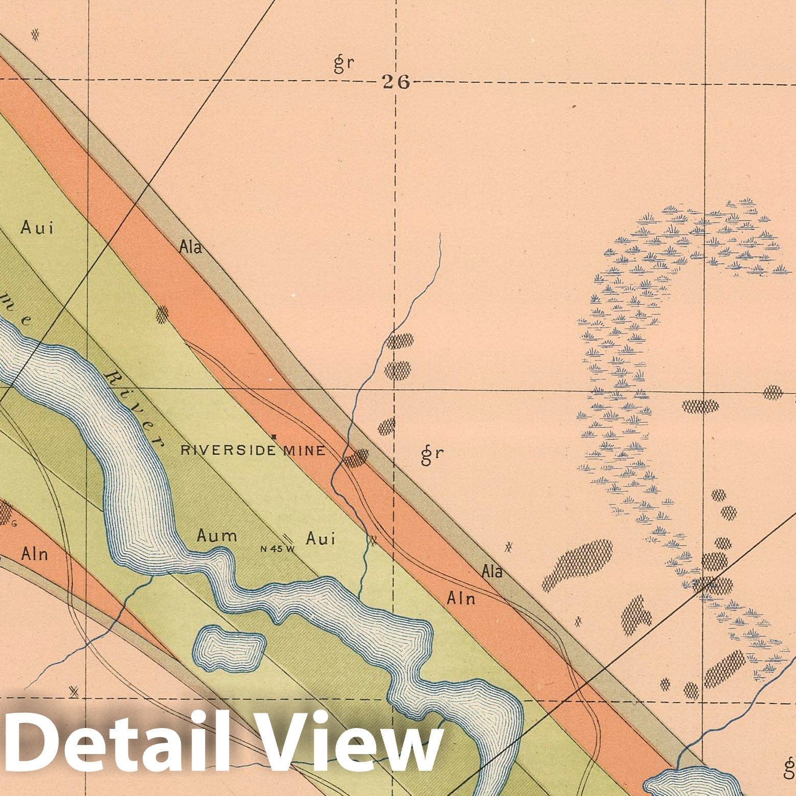 Marquette Iron District, Michigan - Geological Map, 1896