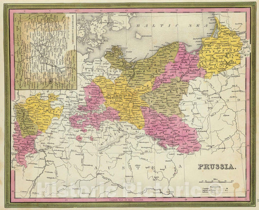Historic Map : 1846 Prussia. - Vintage Wall Art