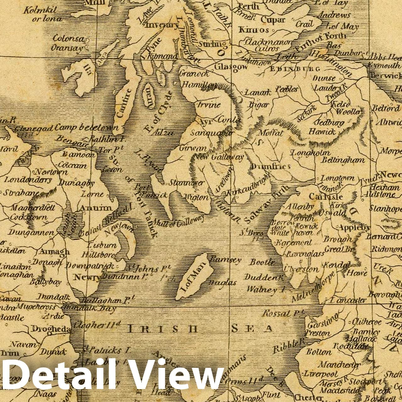 Great Britain and Ireland - River Map, 1812 - Historical Map Print