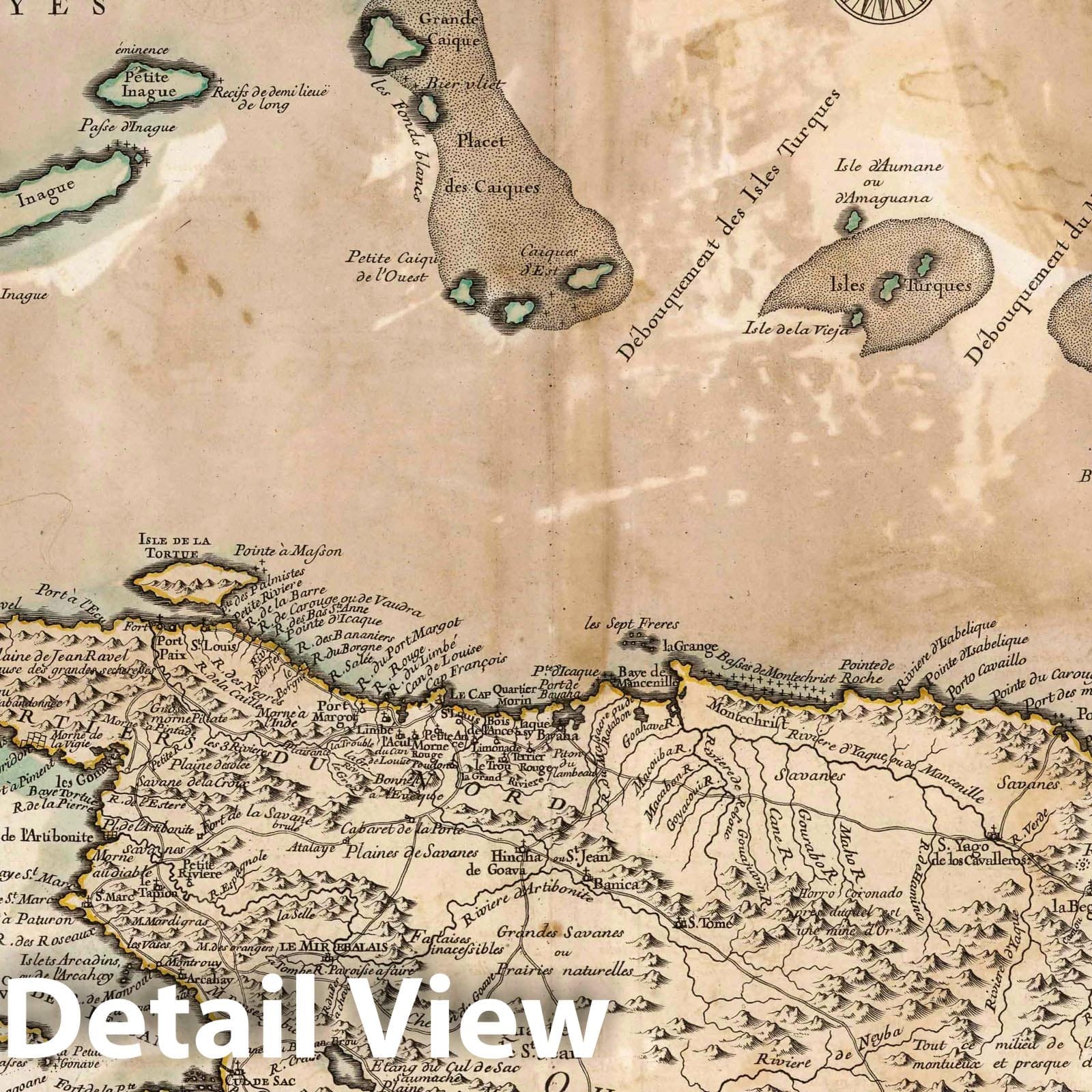Saint Dominique, West Indies - River Map, 1772 - Historical Map Print