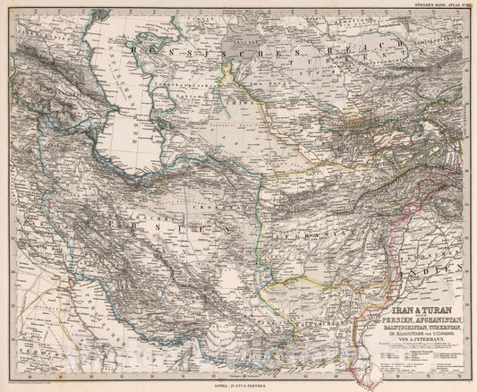Iran, Afghanistan, Turkestan - Plate No. 62, 1881 - Stieler's Hand Atlas Historical Map