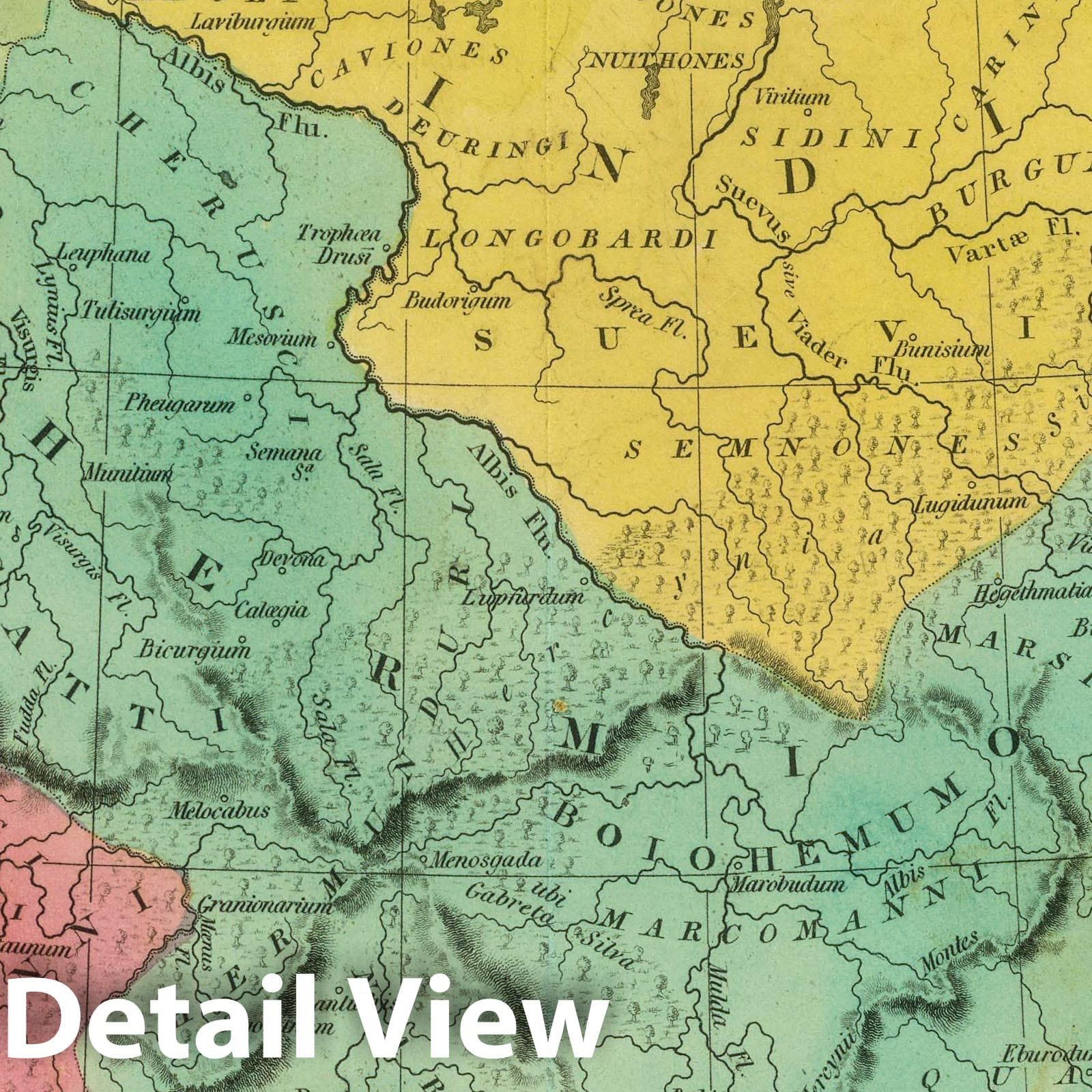 Ancient Germany, 1826 - Historical Map Print