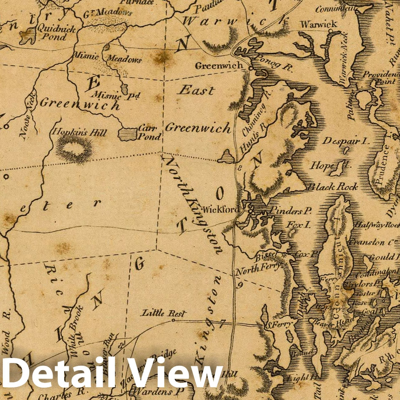 Historic Map : 1812 Rhode Island. - Vintage Wall Art