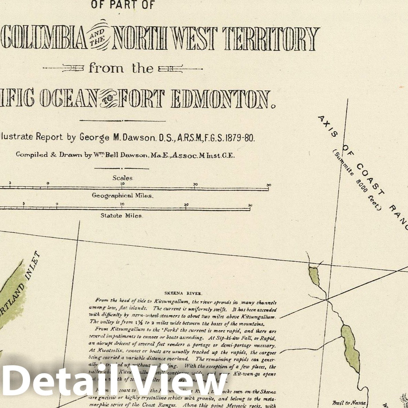 British Columbia and Northwest Territory to Fort Edmonton - Geologic Map, 1881