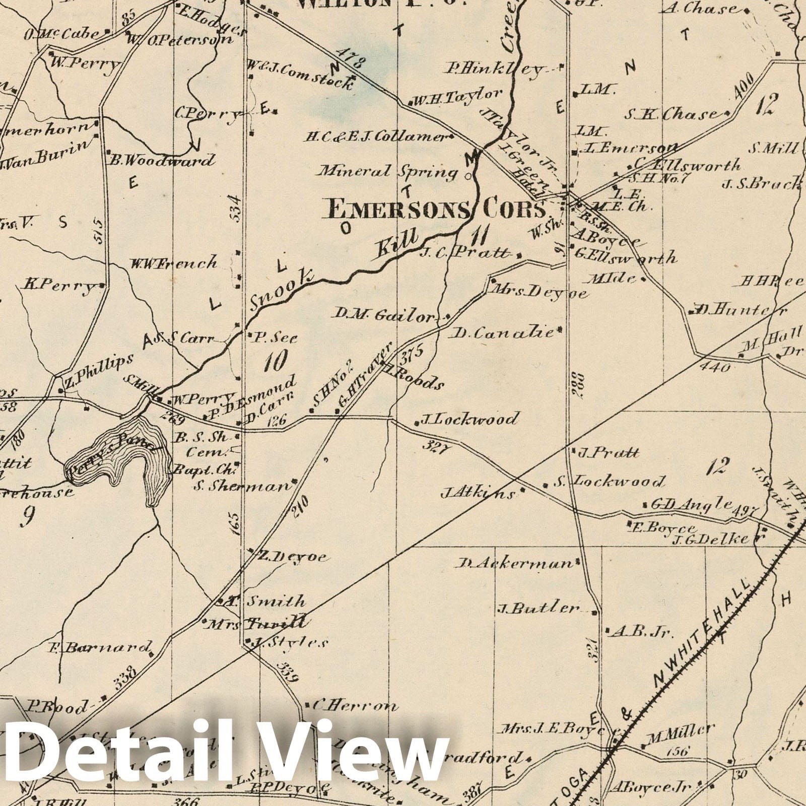 Wilton - Property Map, 1866 - Saratoga County, New York
