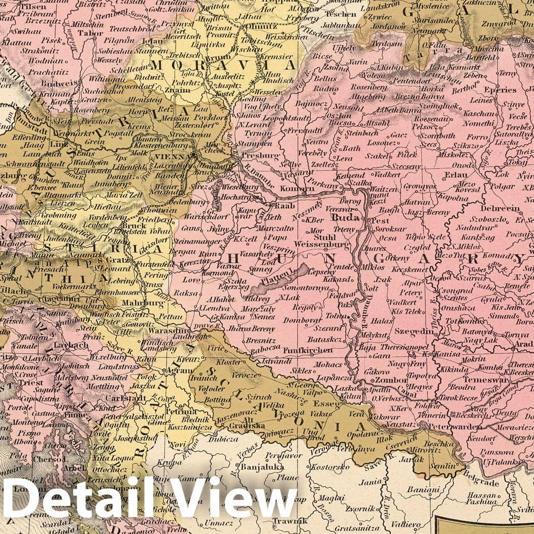 Historic Map : 1850 Austrian Empire. - Vintage Wall Art