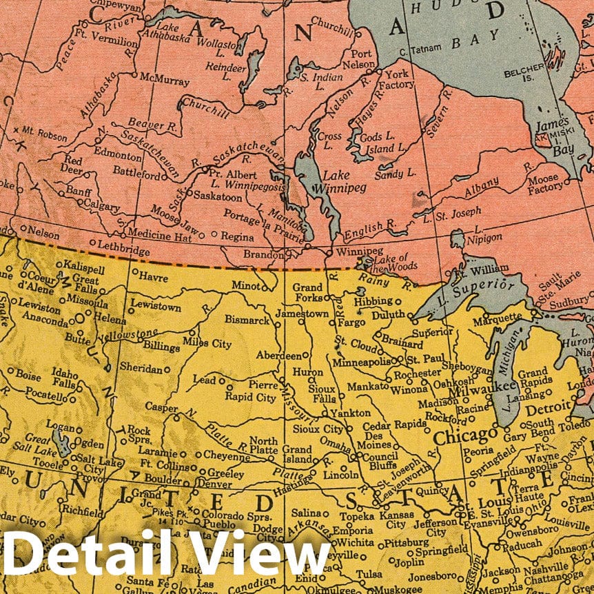 World War II: North America - Military Map, 1943 - Historical Map Print