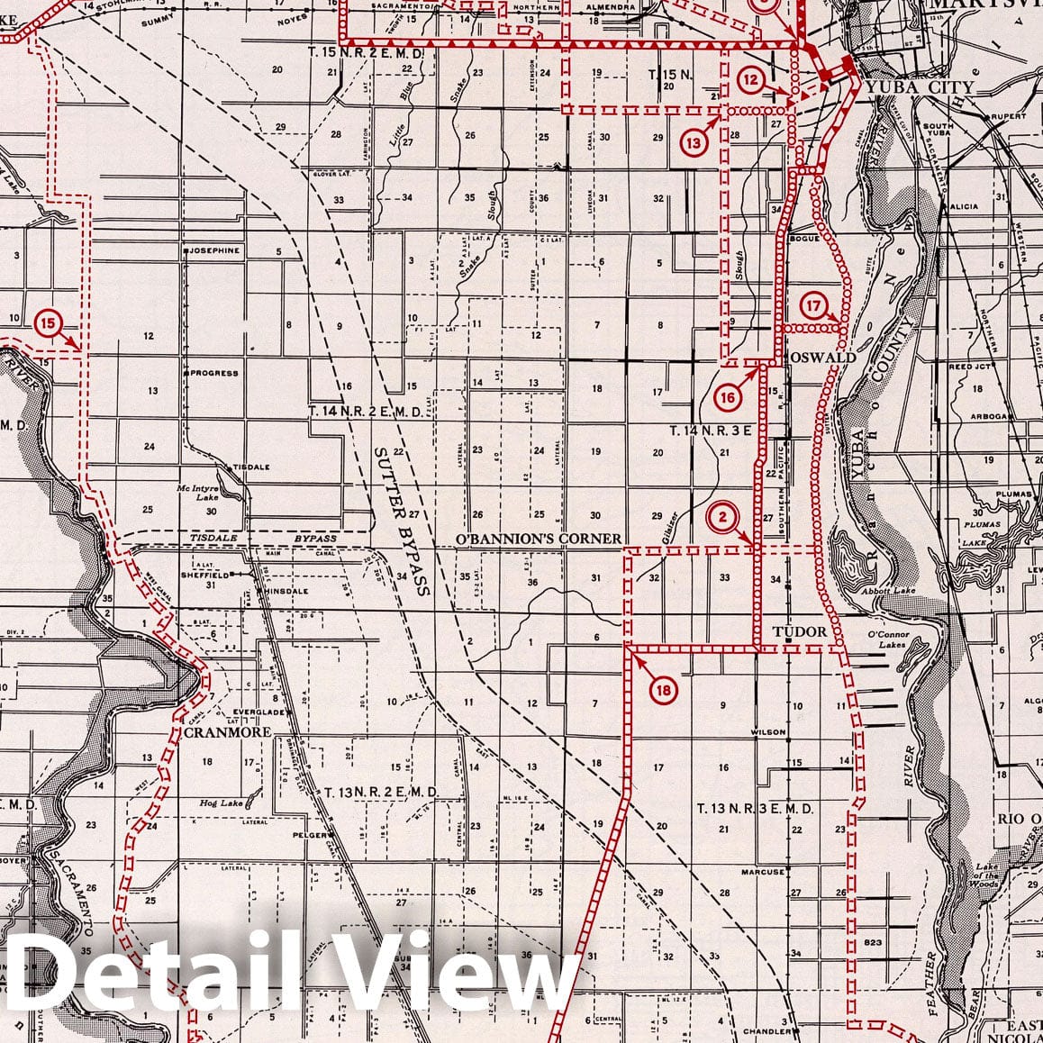 Historic Map : 1935 Sutter County. - Vintage Wall Art