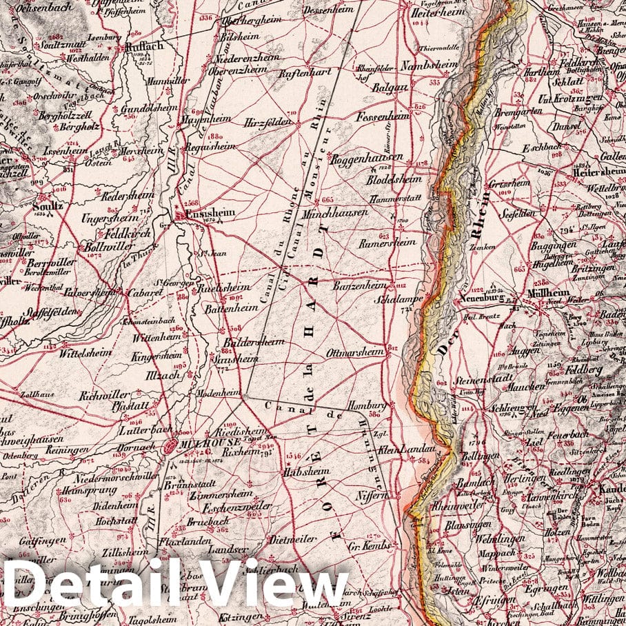 Freiburg - Road Map, 1831 - Historical Map Print