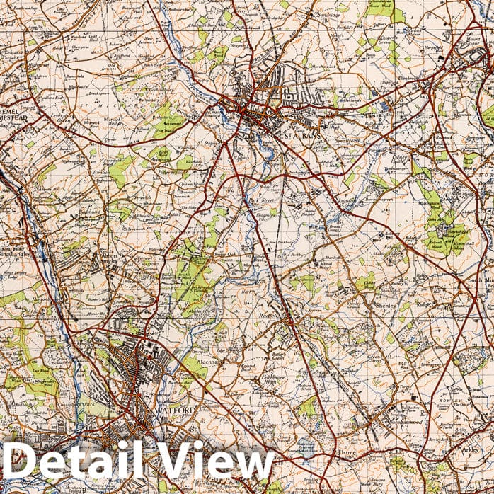London, N.W., England - Railroad Map, 1945 - Ordnance Survey Topographic Print
