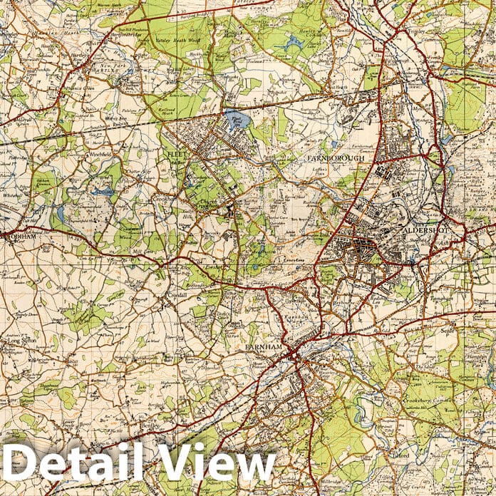 Aldershot - Railroad Map, 1940 - Ordnance Survey Print