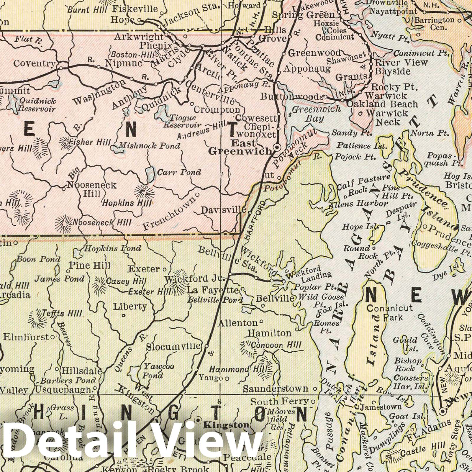 Historic Map : 1901 Rhode Island : Vintage Wall Art