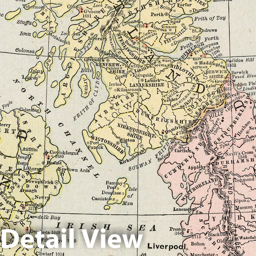 Historic Map : 1901 Historical map of the British Isles. Since A.D. 1066 - Vintage Wall Art