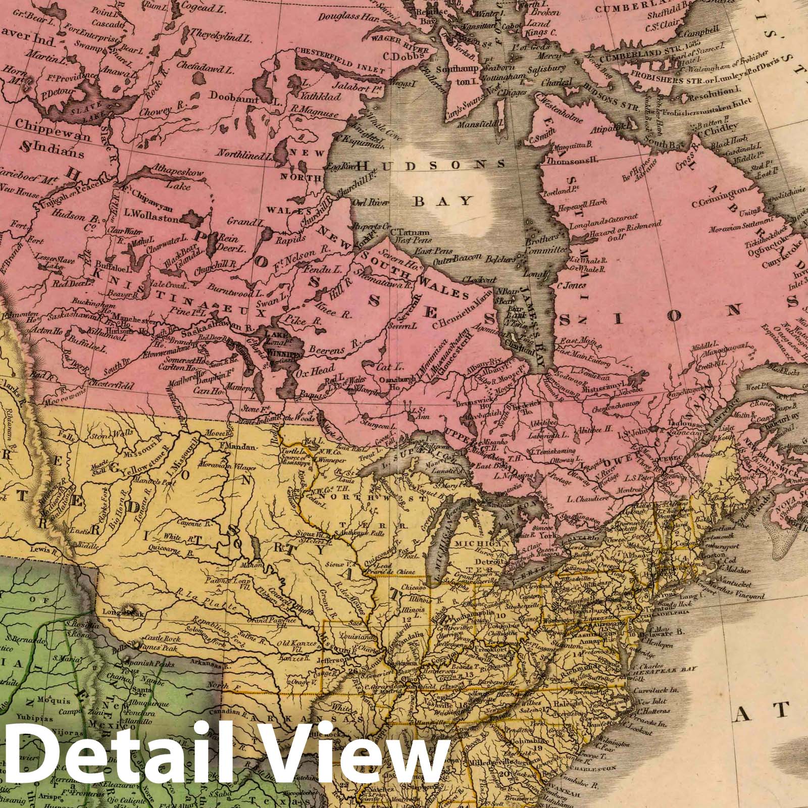 North America, 1826 - Historical Topographic Map Print
