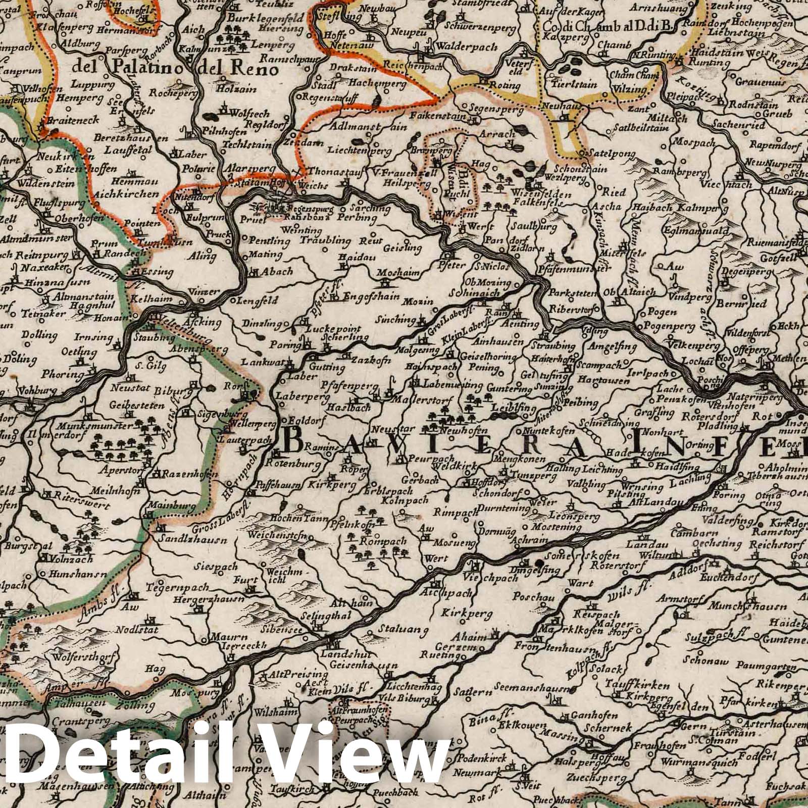 Bavaria with Palatinate States - 1687 Historical Map Print