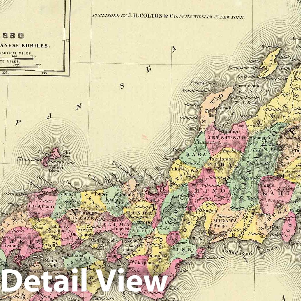 Japan, Kyushu, Shikoku, Hokkaido, and the Japanese Kuriles - 1856 Historical Map Print