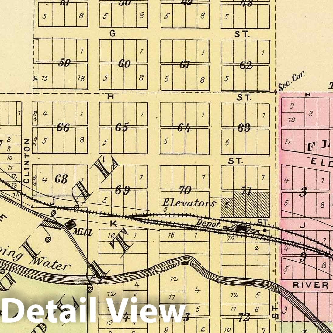 Weeping Water, Cass County, Nebraska - Railroad Map, 1885