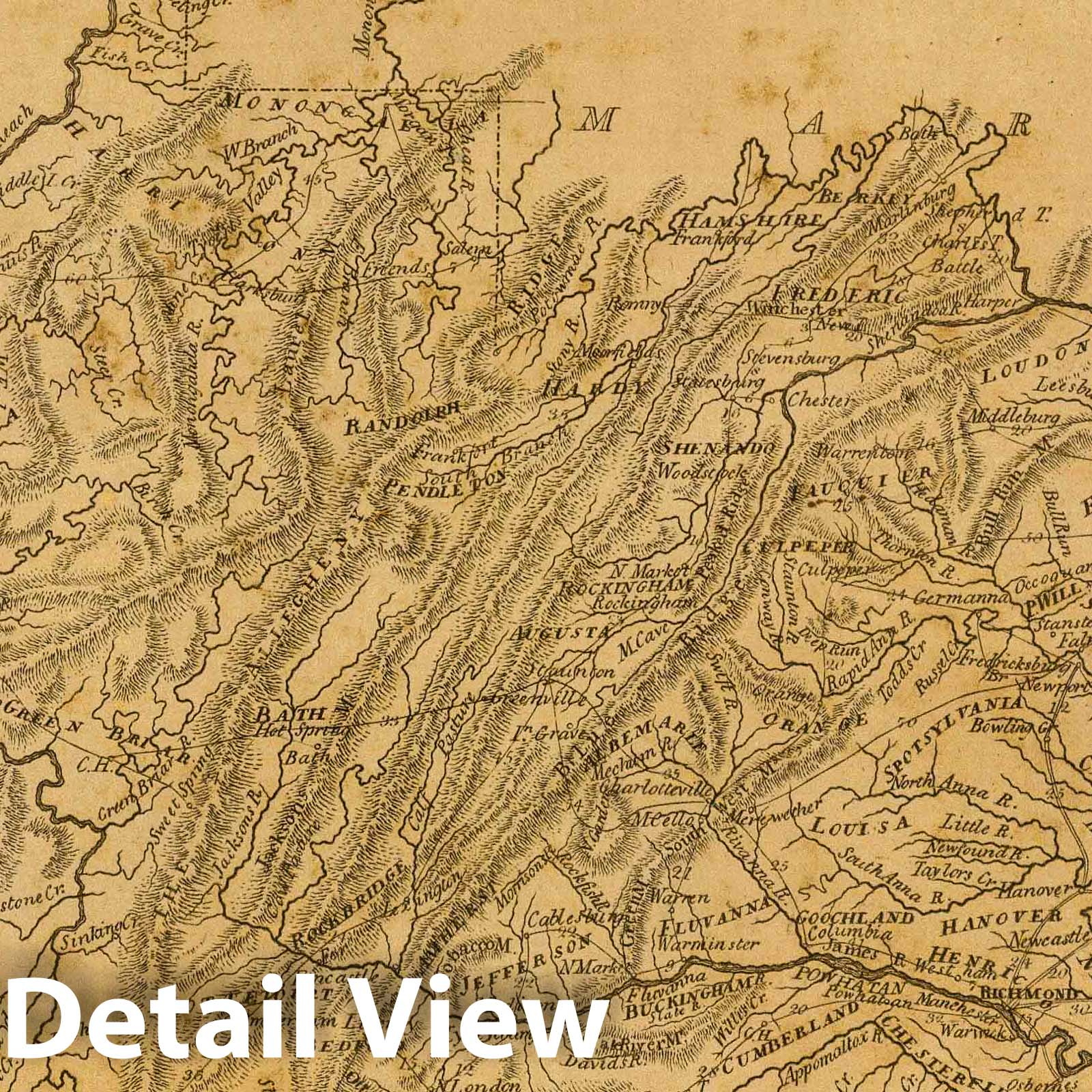 Virginia 1812 Historical Map Print