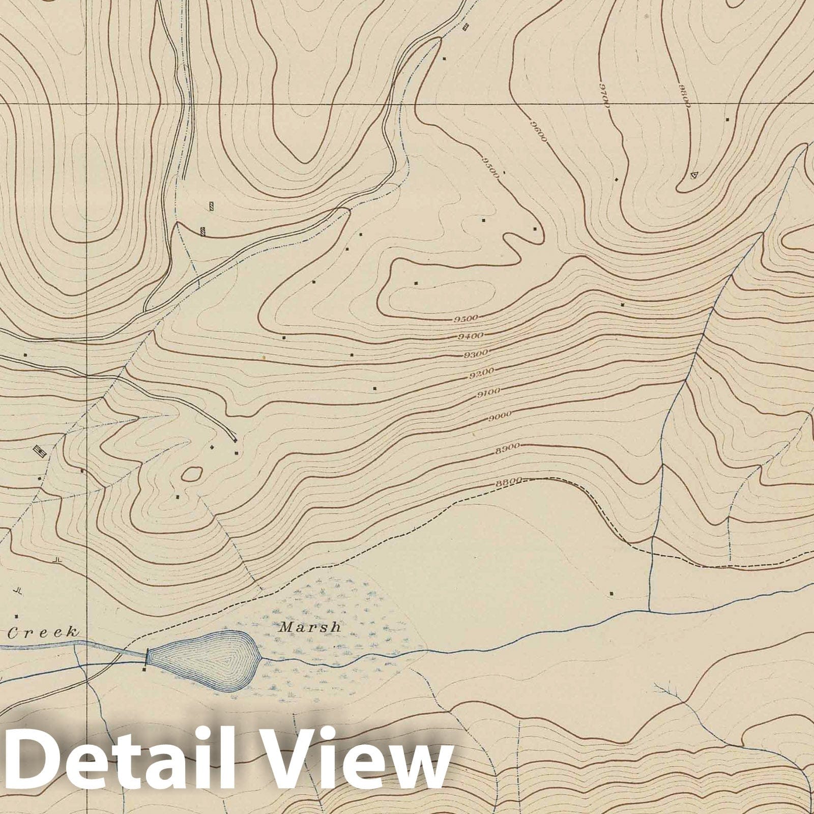 Hunter Park, Aspen District, Colorado - Road Map, 1898 - Historical Map Print