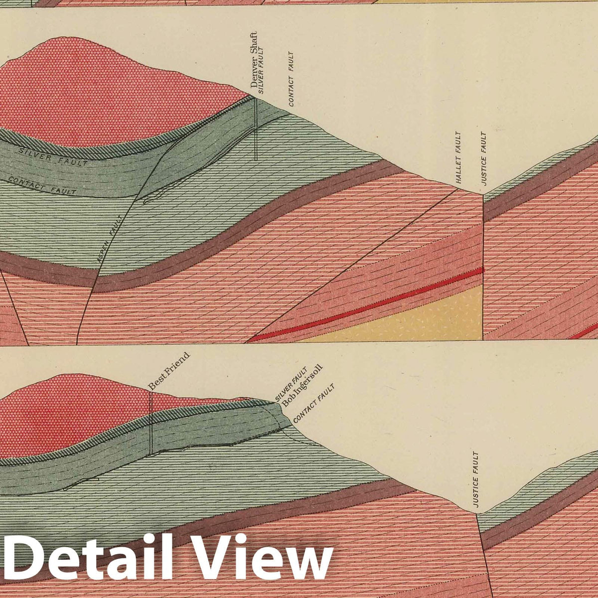 Tourtelotte Park Mining District, Colorado - Plate No. XXII, 1898 - Historical Geological Map Print