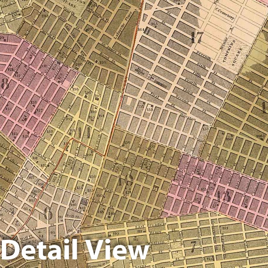 City of New York, 1850 - Historical Map Print