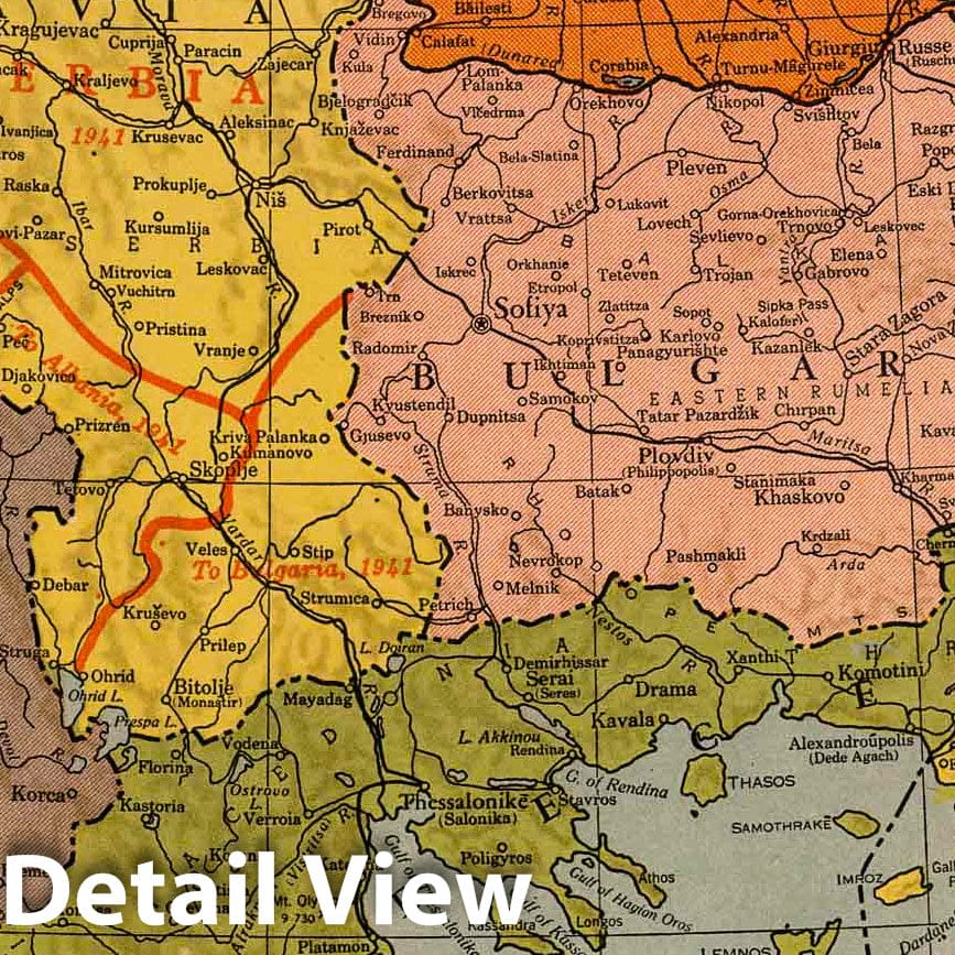 World War II: South Central Europe - Railroad Map, 1943