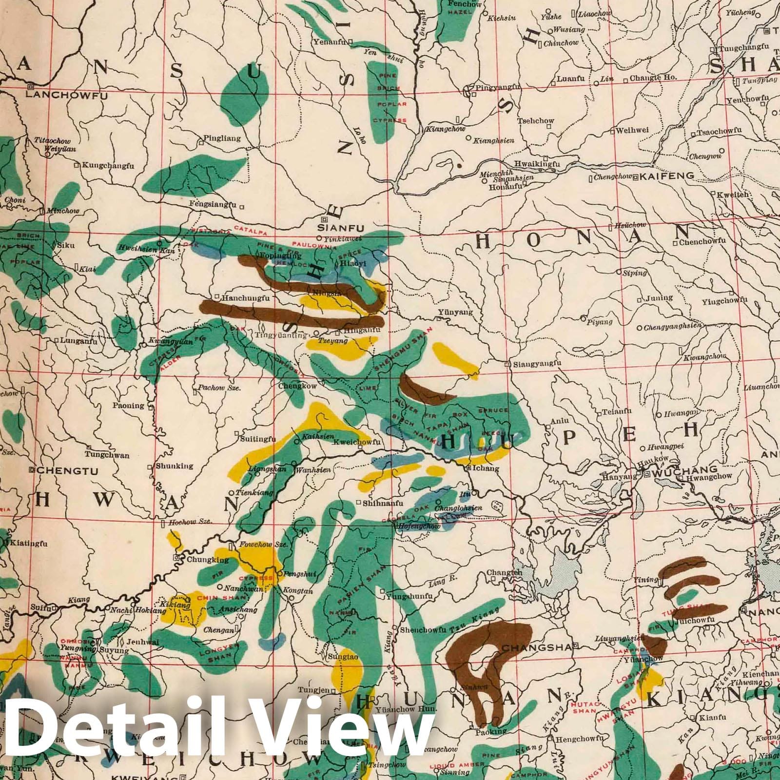 Forestry Map of China, 1917 - Historical Map Print