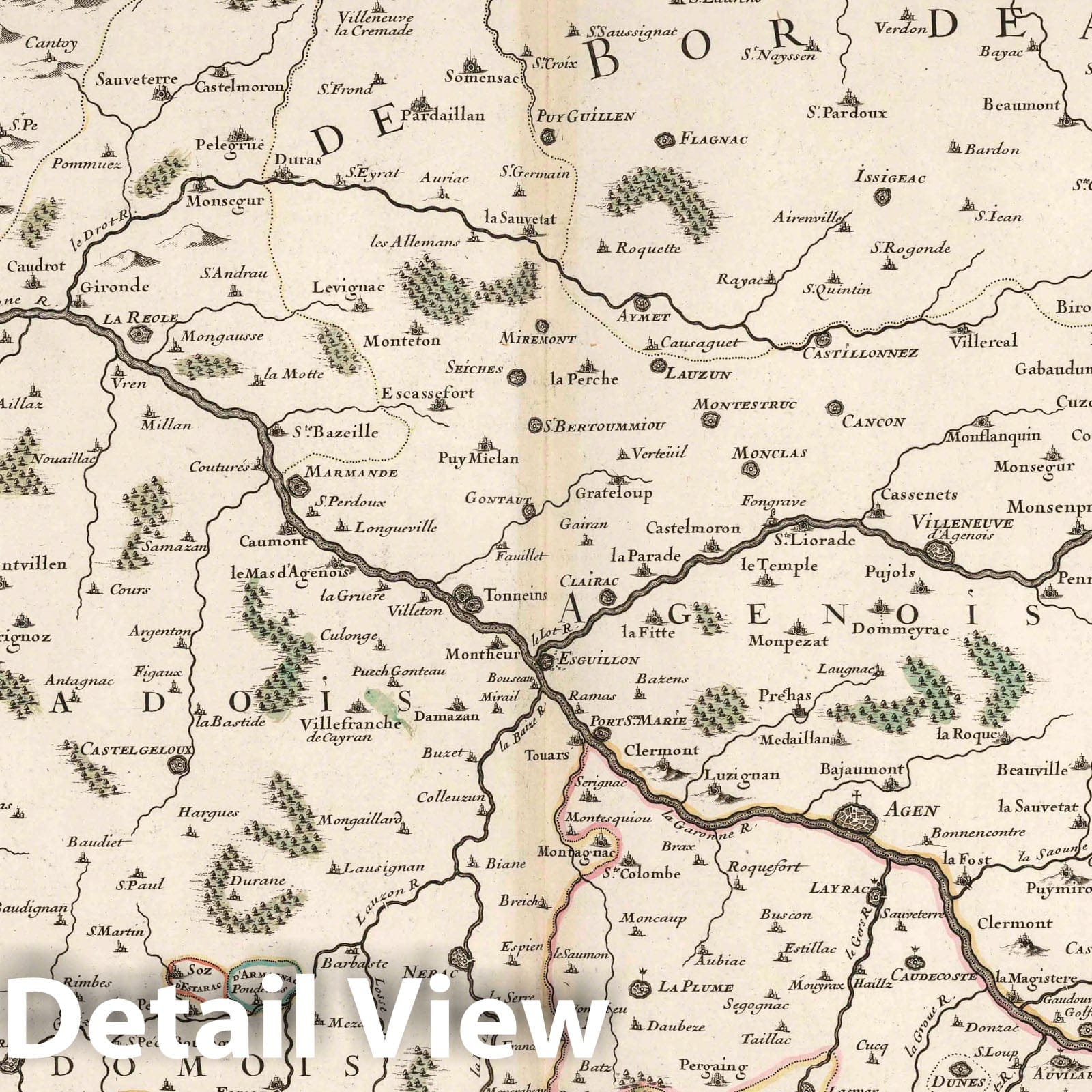 Montauban and Toulouse, 1695 - Historical Map Print