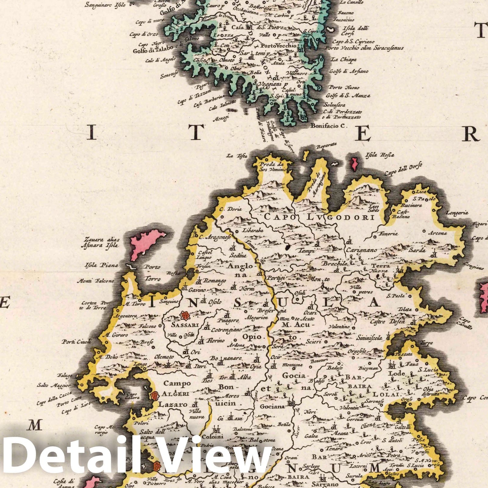 Sardinia and Corsica, 1682 - Historical Map Print