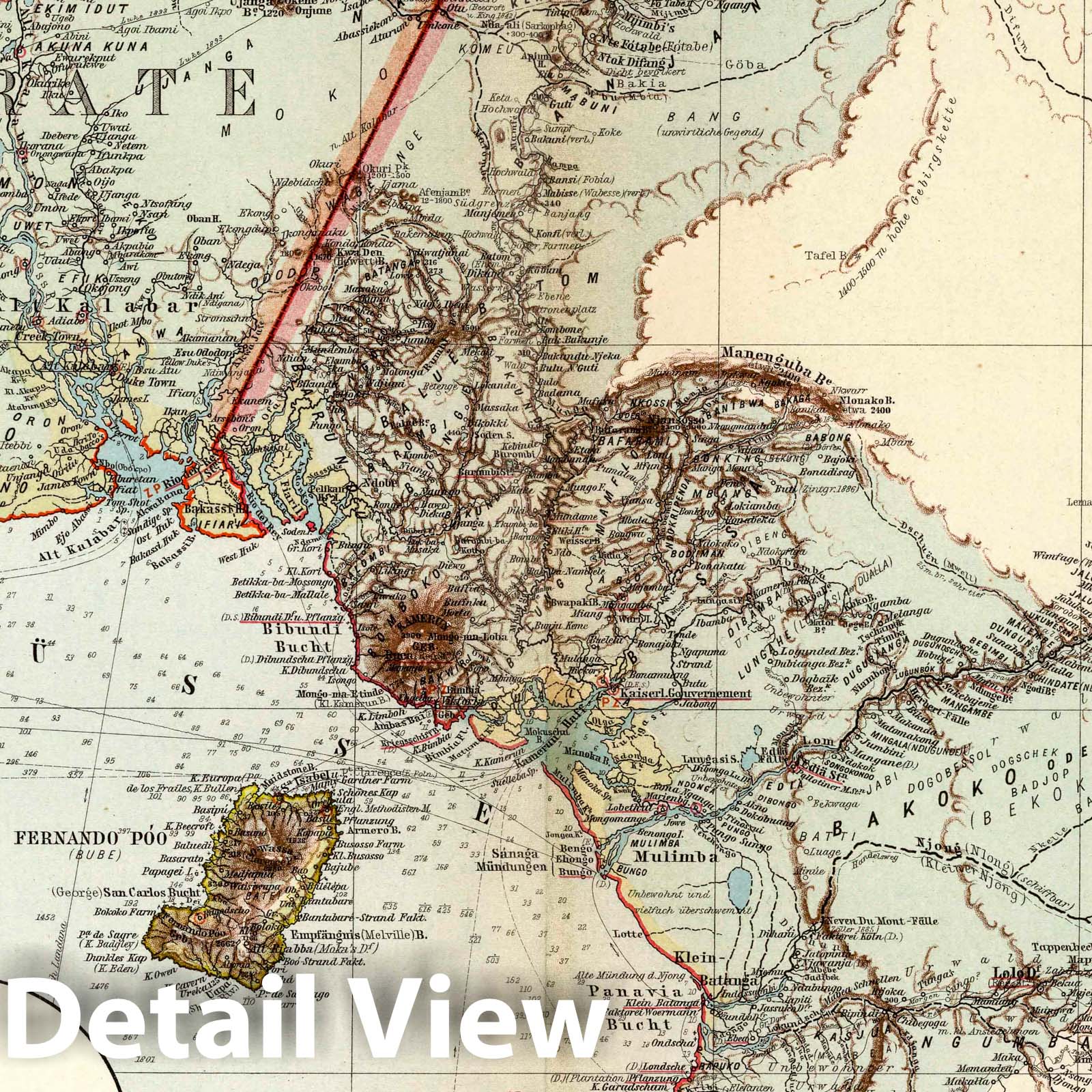 Cameroon and Togo - Plate No. 3, 1896 - German Colonial Atlas Map Print