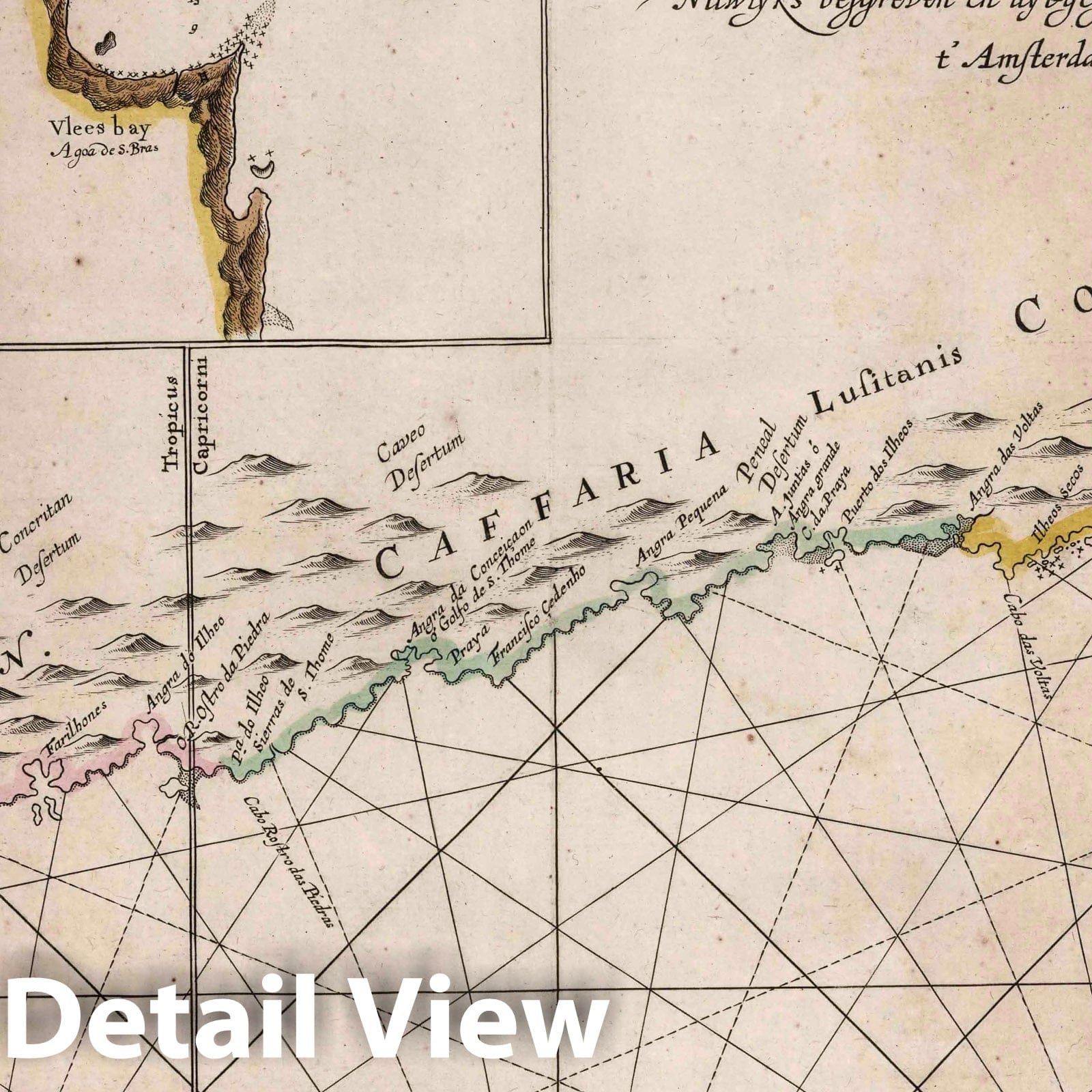South African Coast, Cape of Good Hope - Nautical Chart, 1667