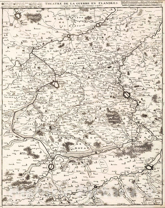 Historic Map : Belgium, 1727 28. Theatre de la Guerre en Flandres. , Vintage Wall Art