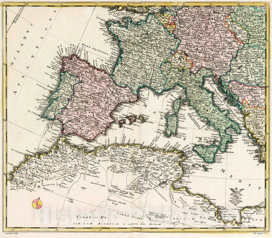 Historic Map : 1753 (Continues) Tabula Geographica Europae v1 - Vintage Wall Art