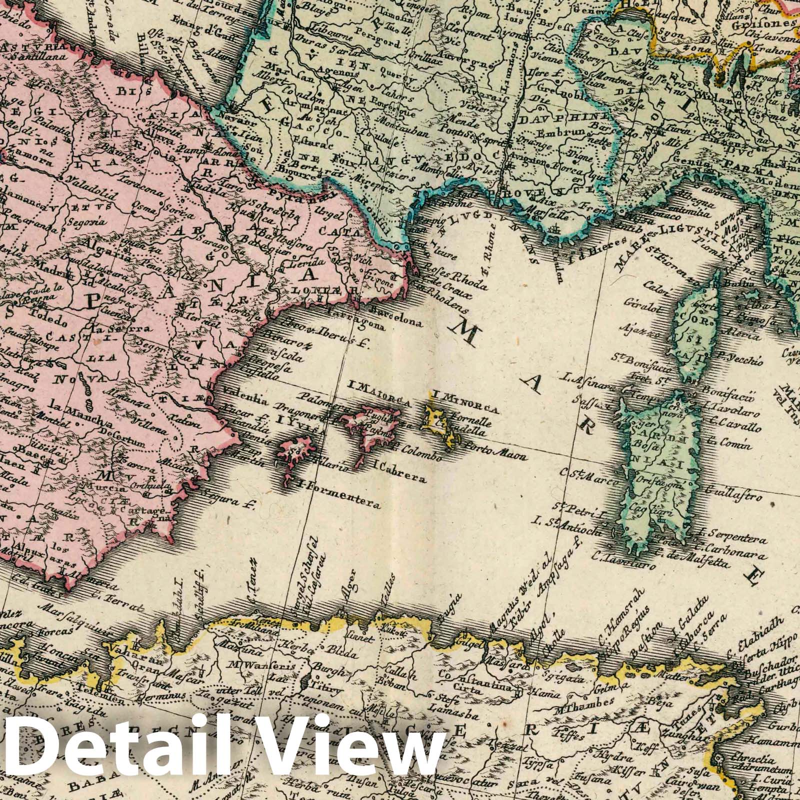 Europe, Western - River Map, 1753 - Historical Map Print